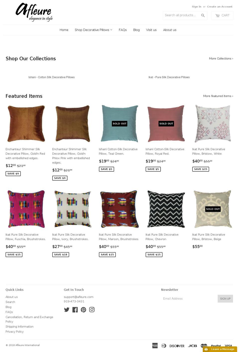 afleure.com — Shopify storefront screenshot