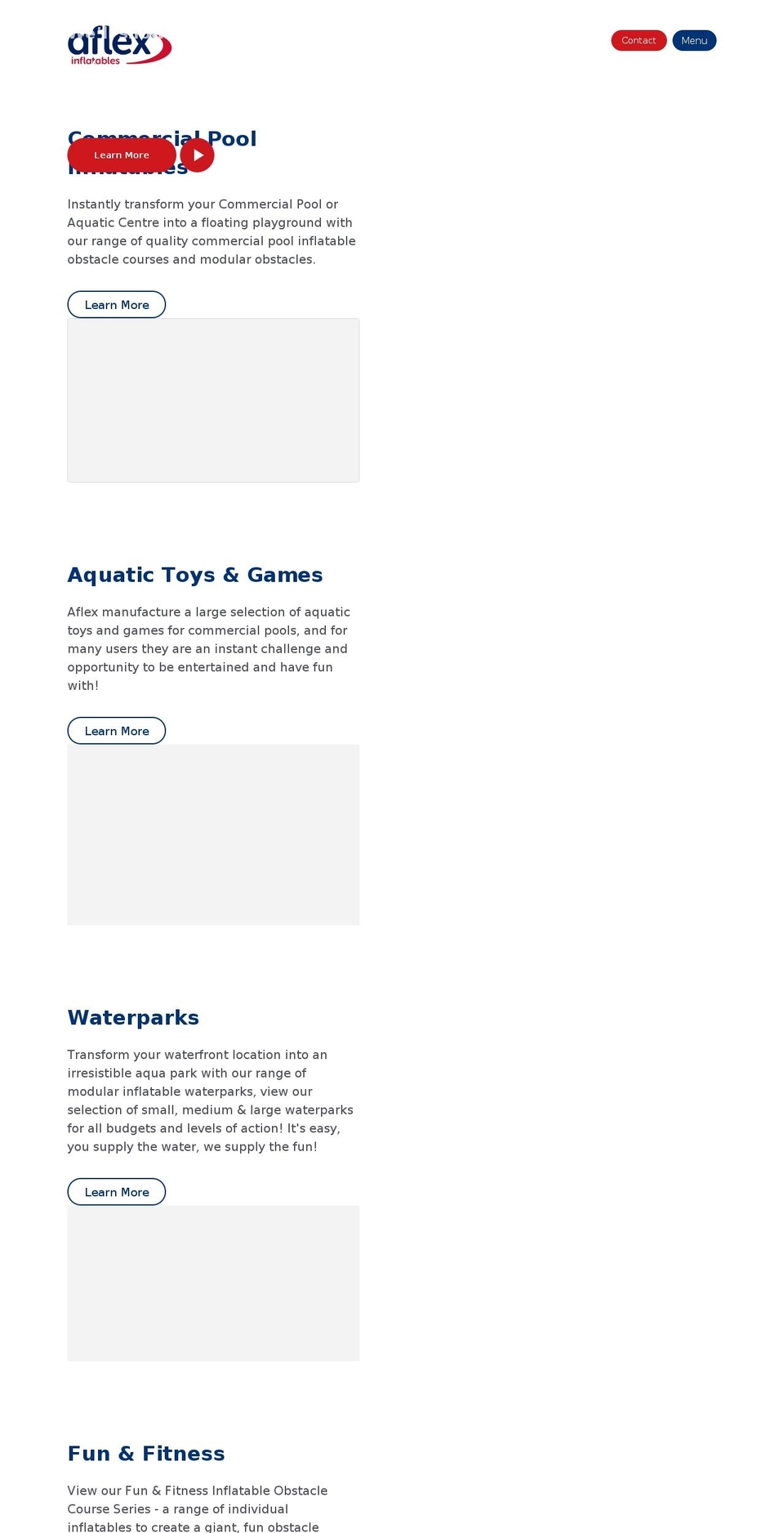 aflexinflatables.com shopify website screenshot