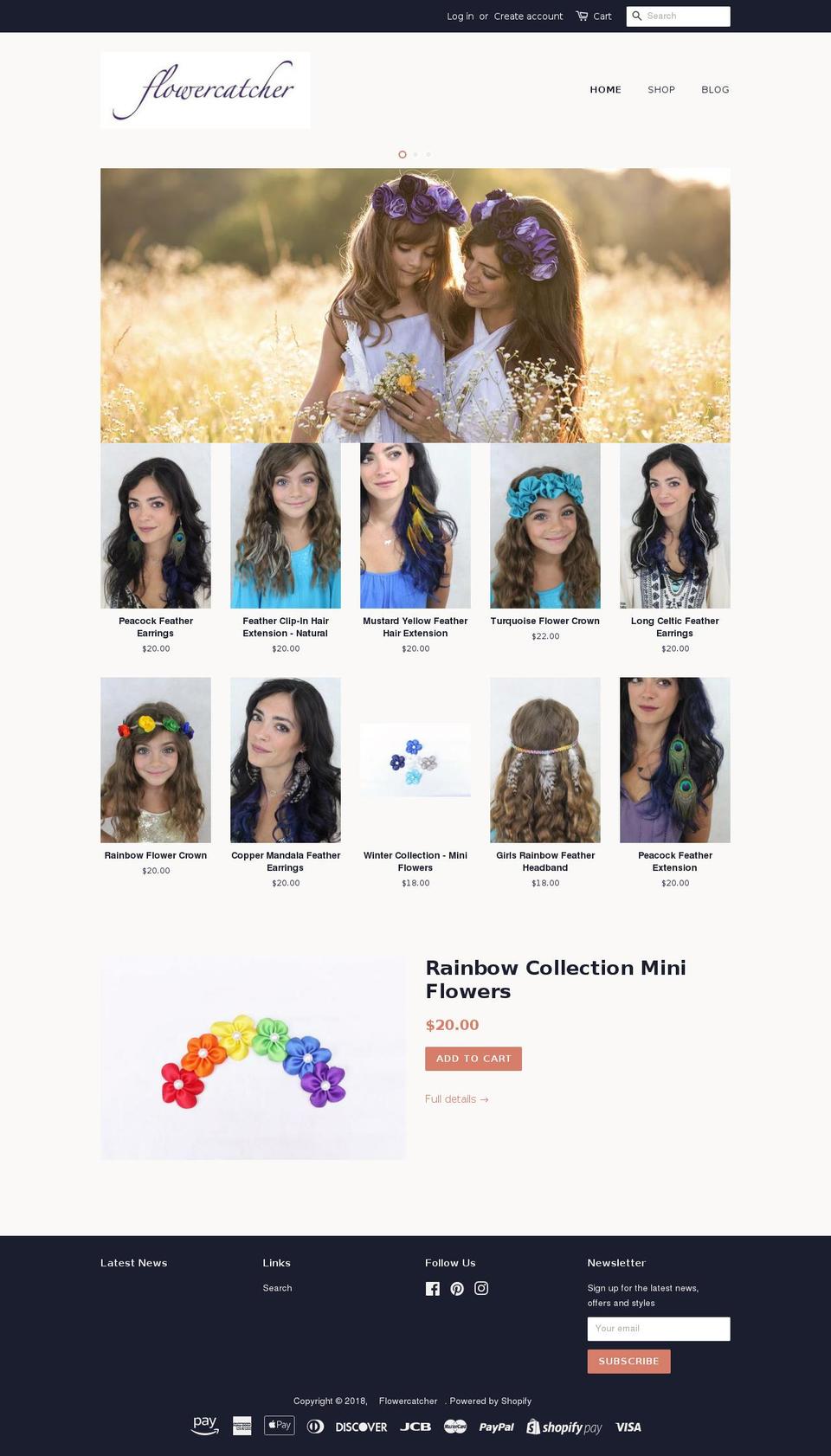 aflowercatcher.com — Shopify storefront screenshot