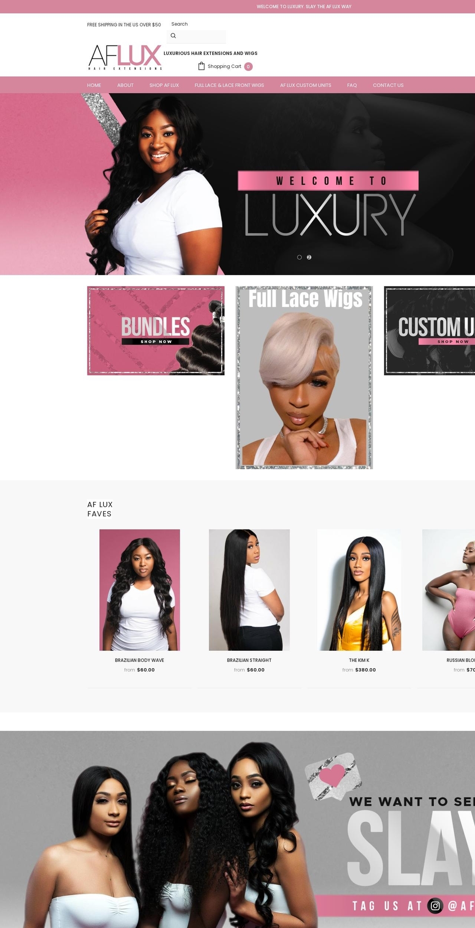 afluxhair.com shopify website screenshot