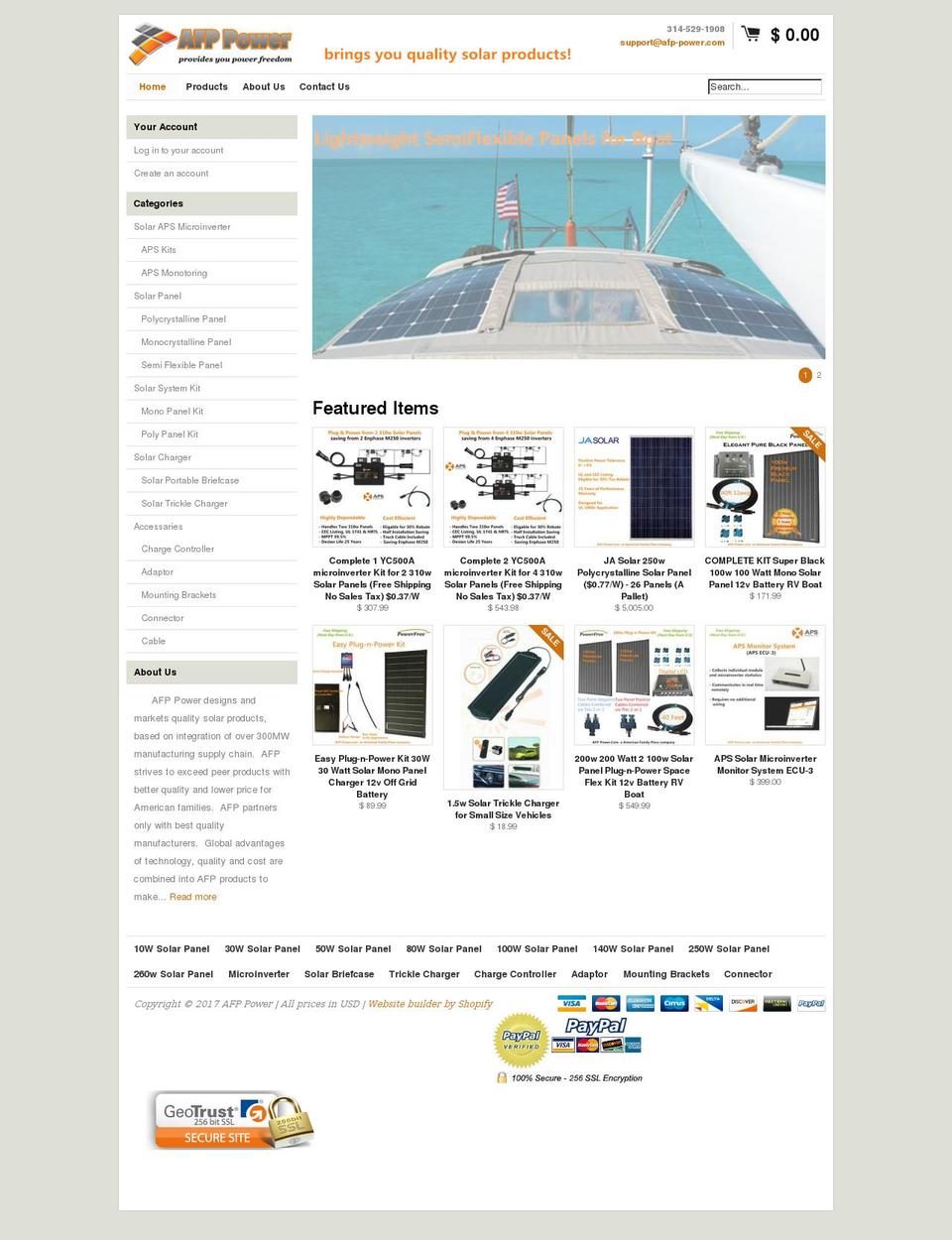Expo Shopify theme site example afp-power.com