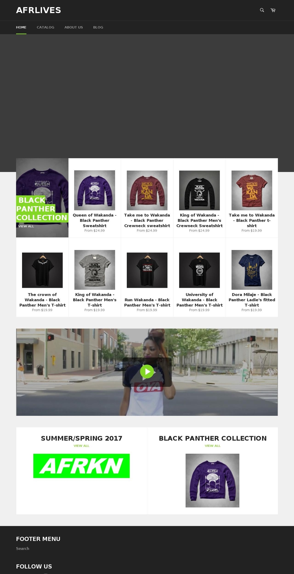 afr-lives.com — Shopify storefront screenshot