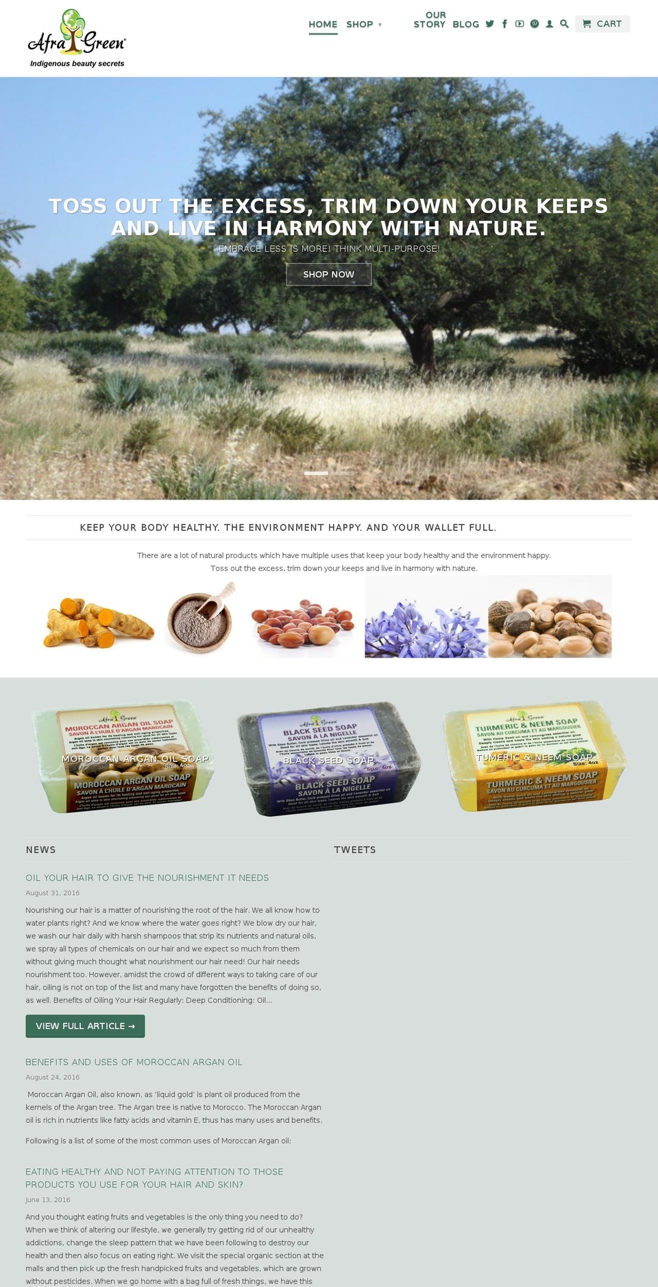 afragreen.com shopify website screenshot