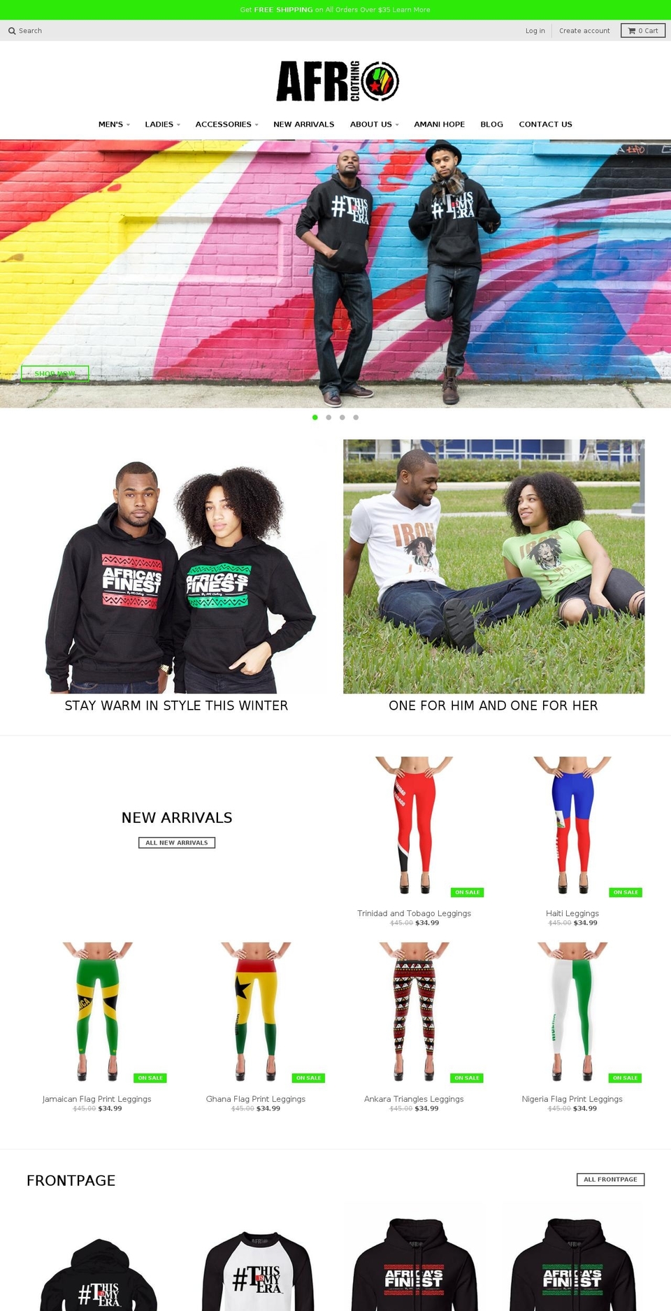 afrclothing.com shopify website screenshot