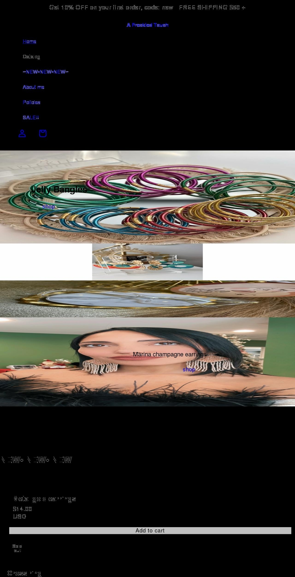 afreckledtouch.com shopify website screenshot