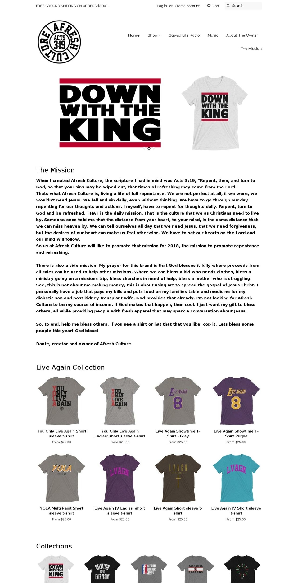 afreshculture.com shopify website screenshot