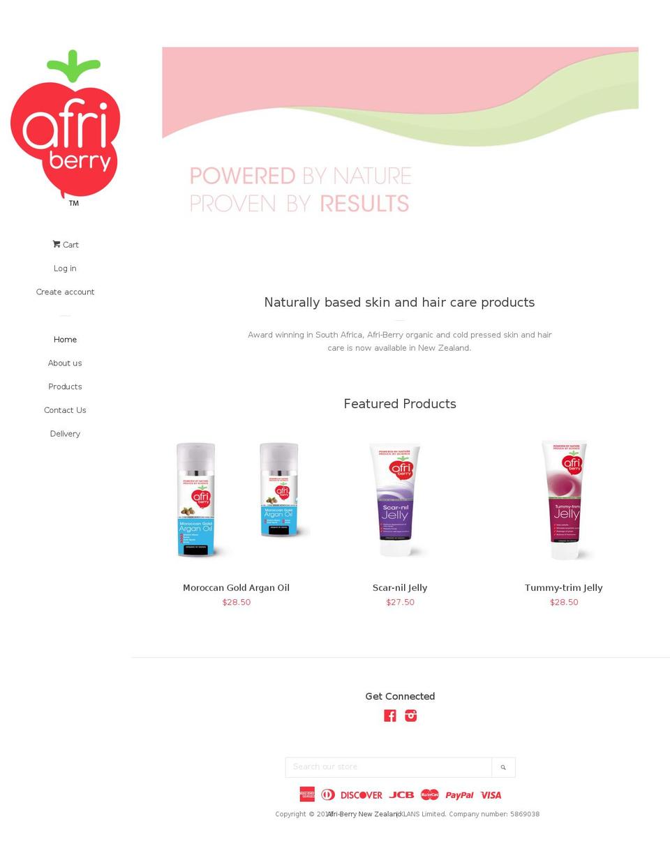 afri-berrynz.com — Shopify storefront screenshot