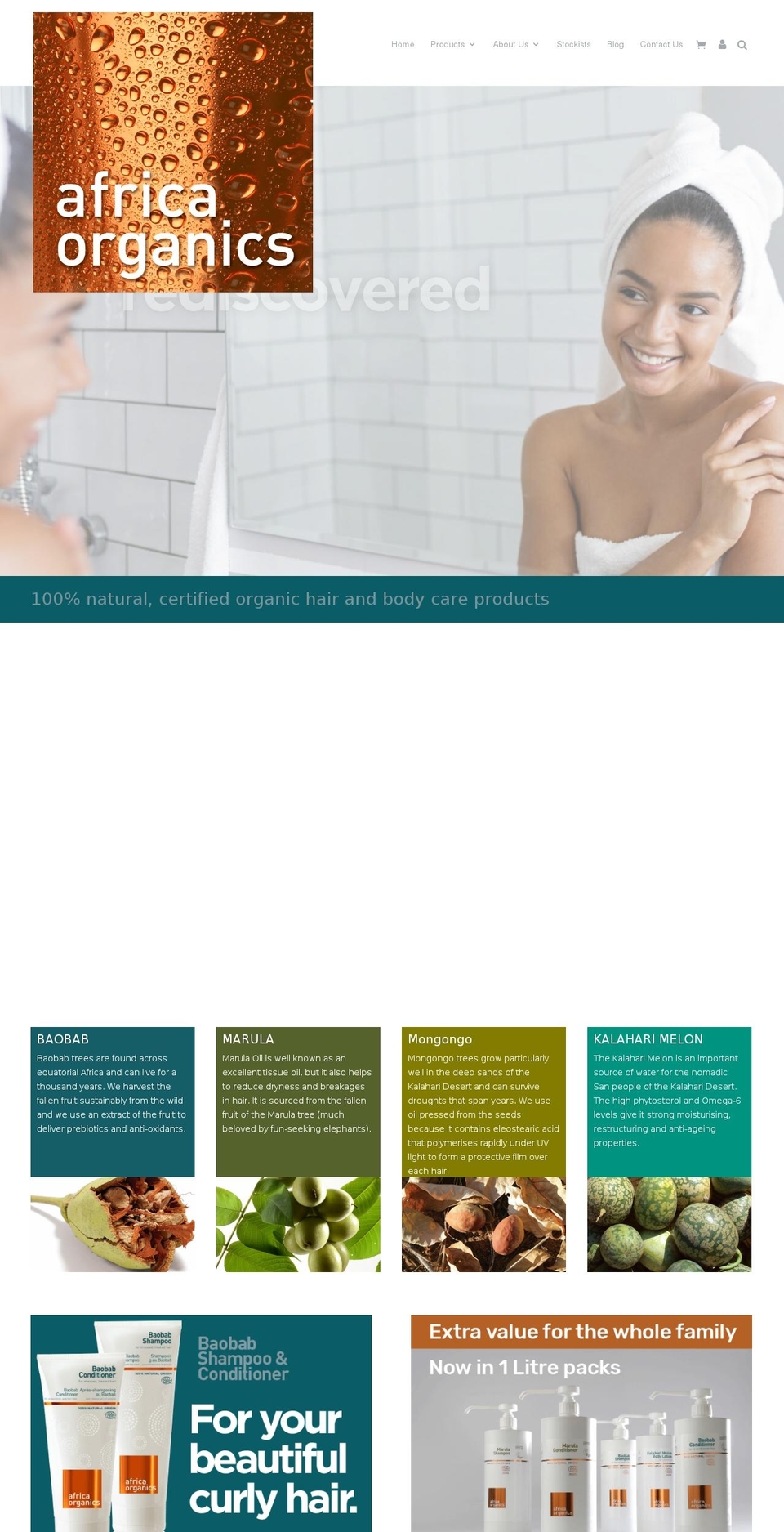 africa-organics.com — Shopify storefront screenshot