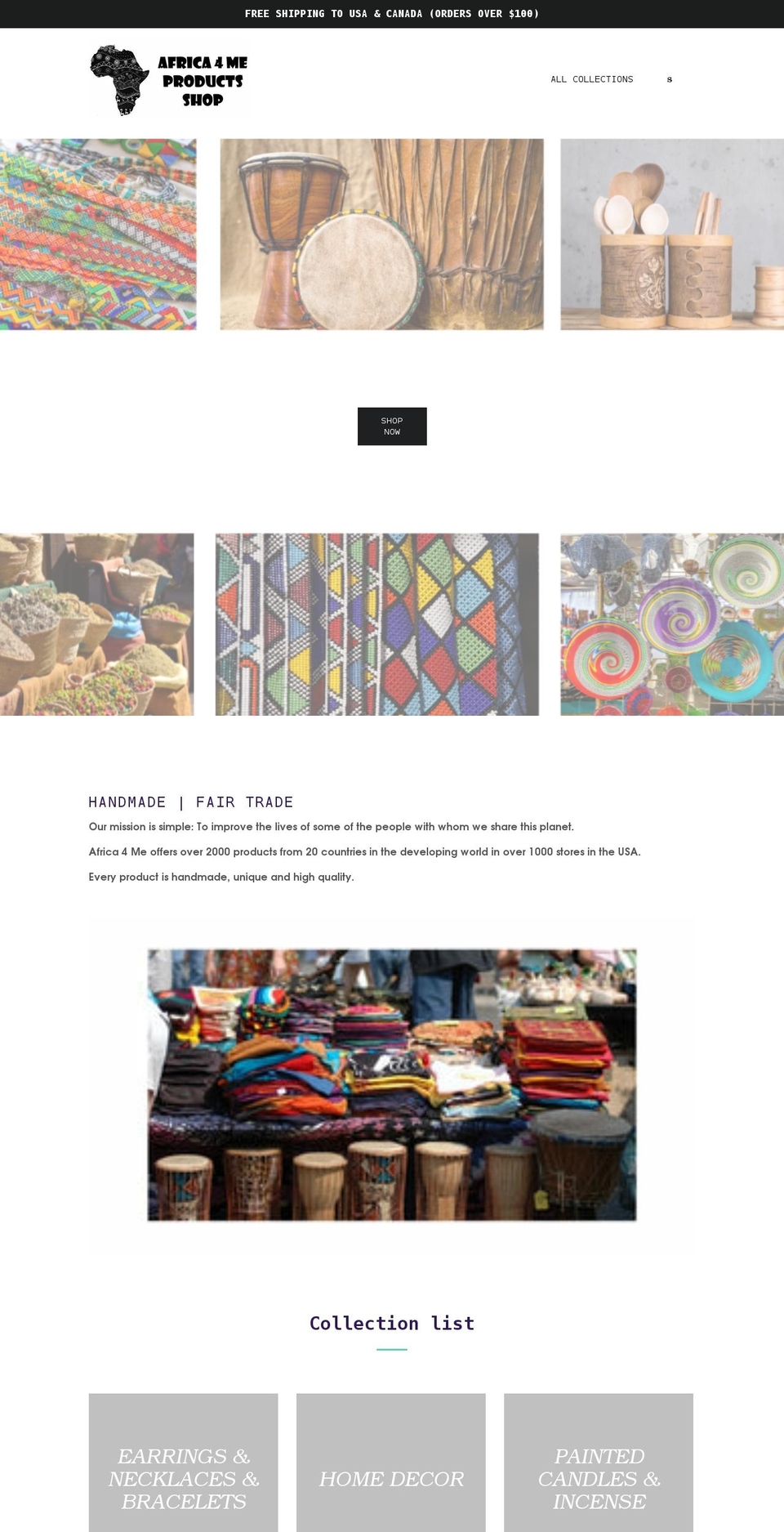 africa4me.net shopify website screenshot