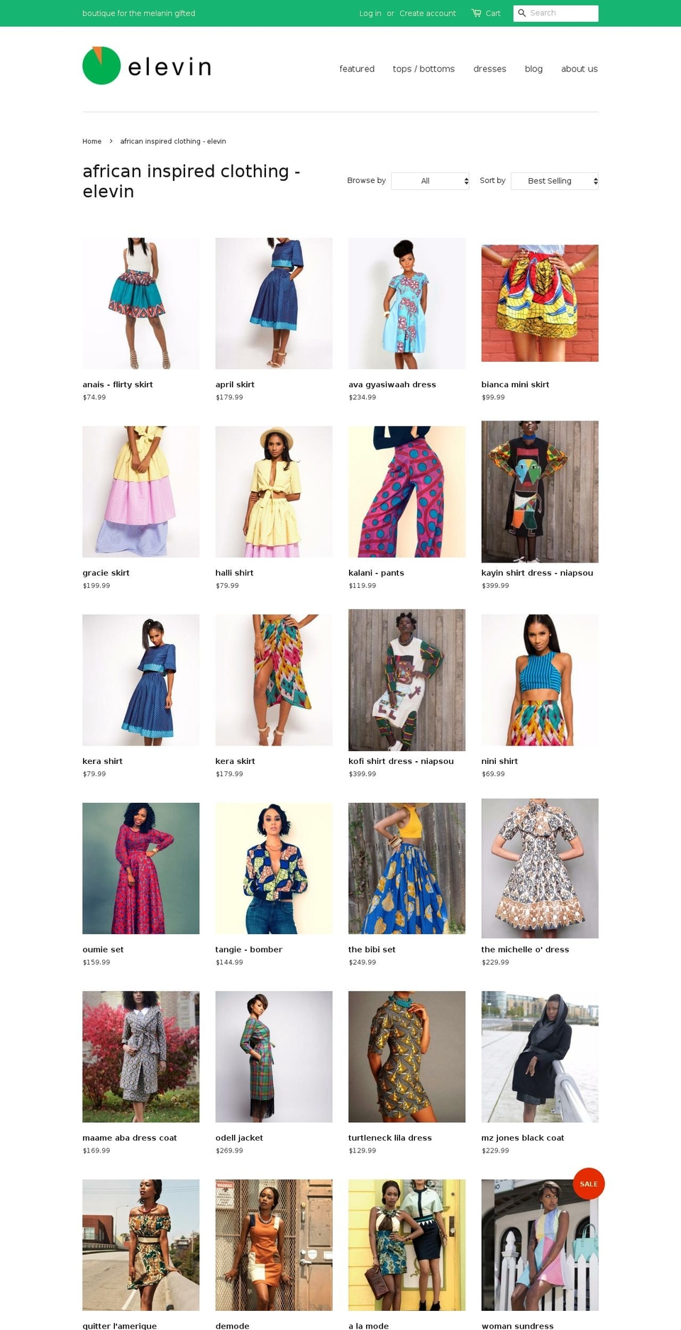 african-apparel.com shopify website screenshot