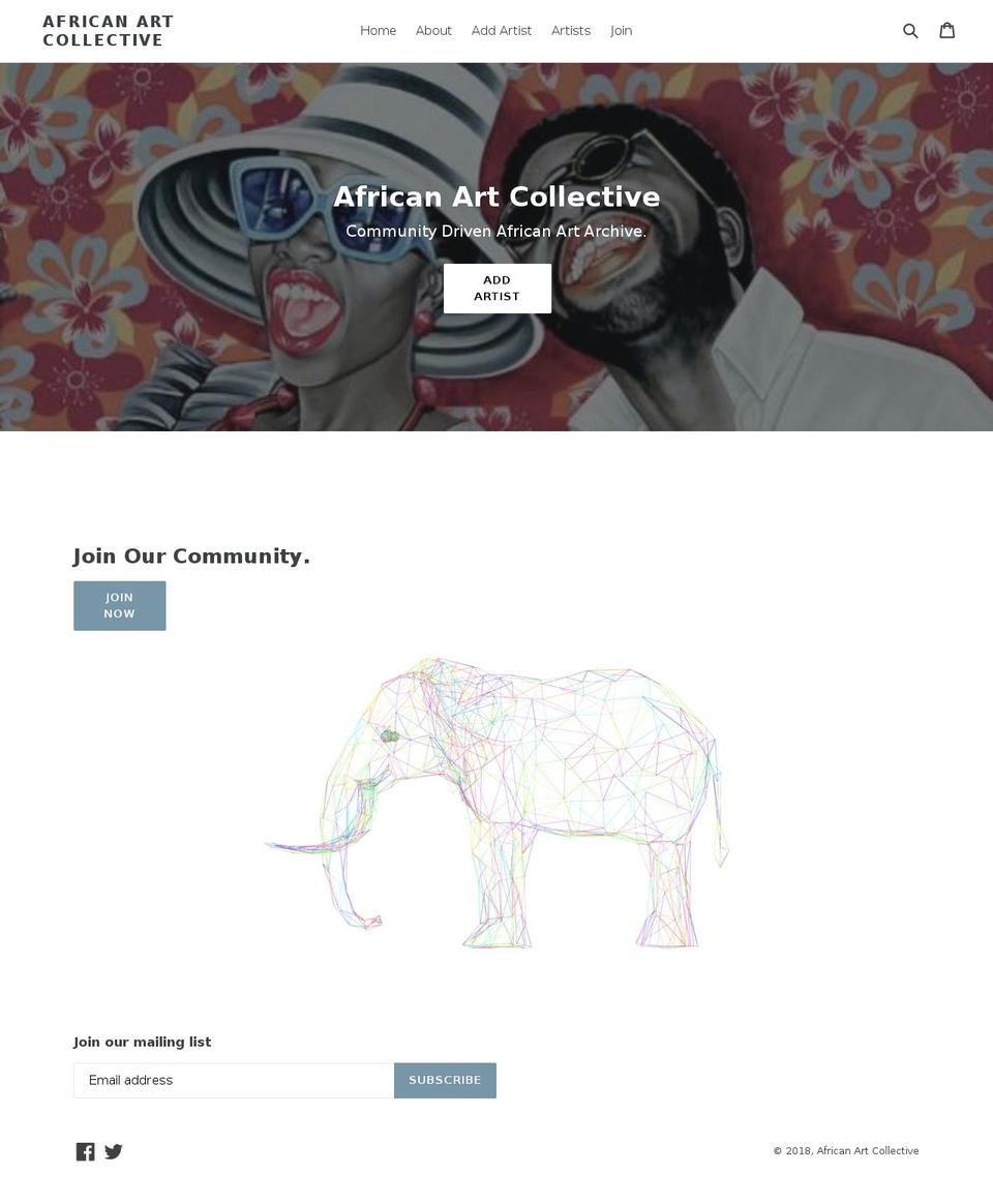 africanartcollective.org shopify website screenshot