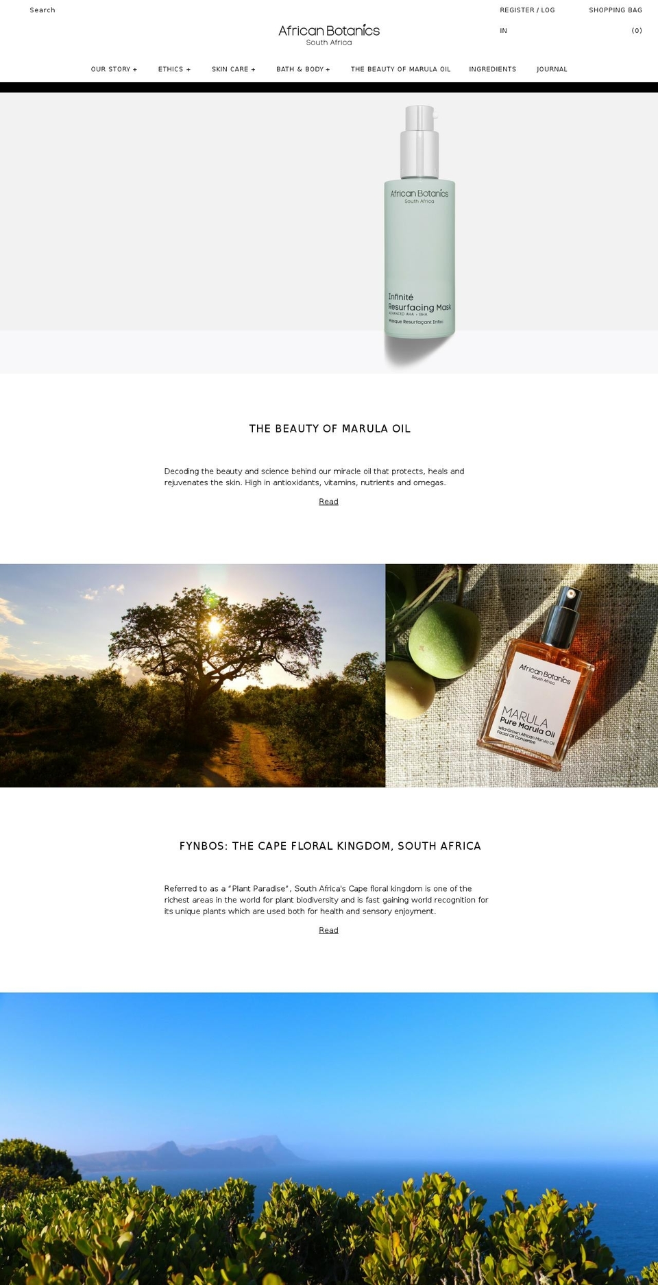 africanbotanics.com shopify website screenshot