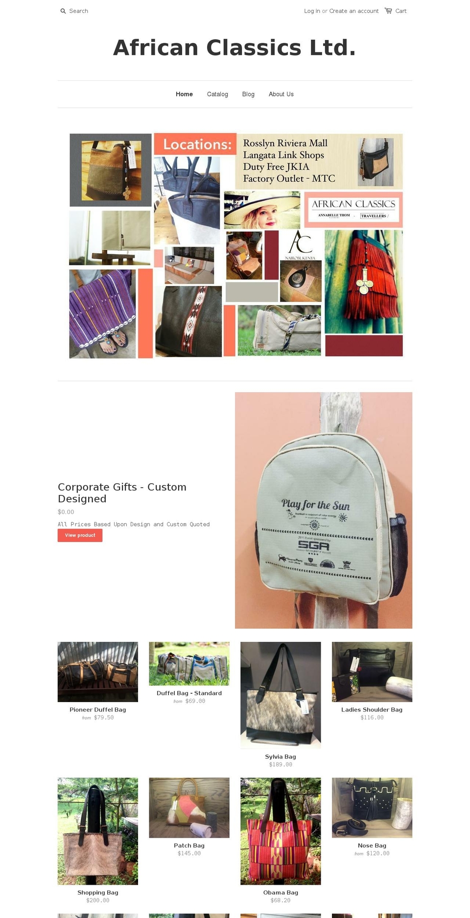 africanclassicsltd.com — Shopify storefront screenshot
