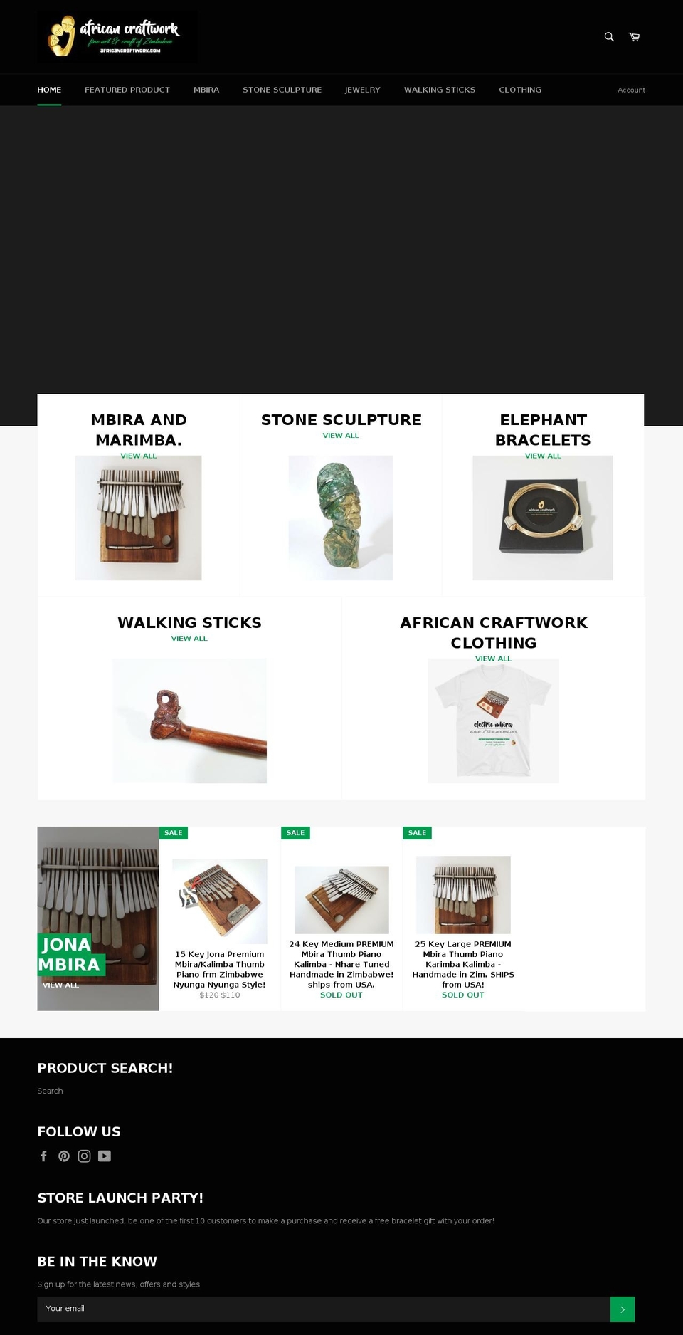 africancraftwork.com shopify website screenshot