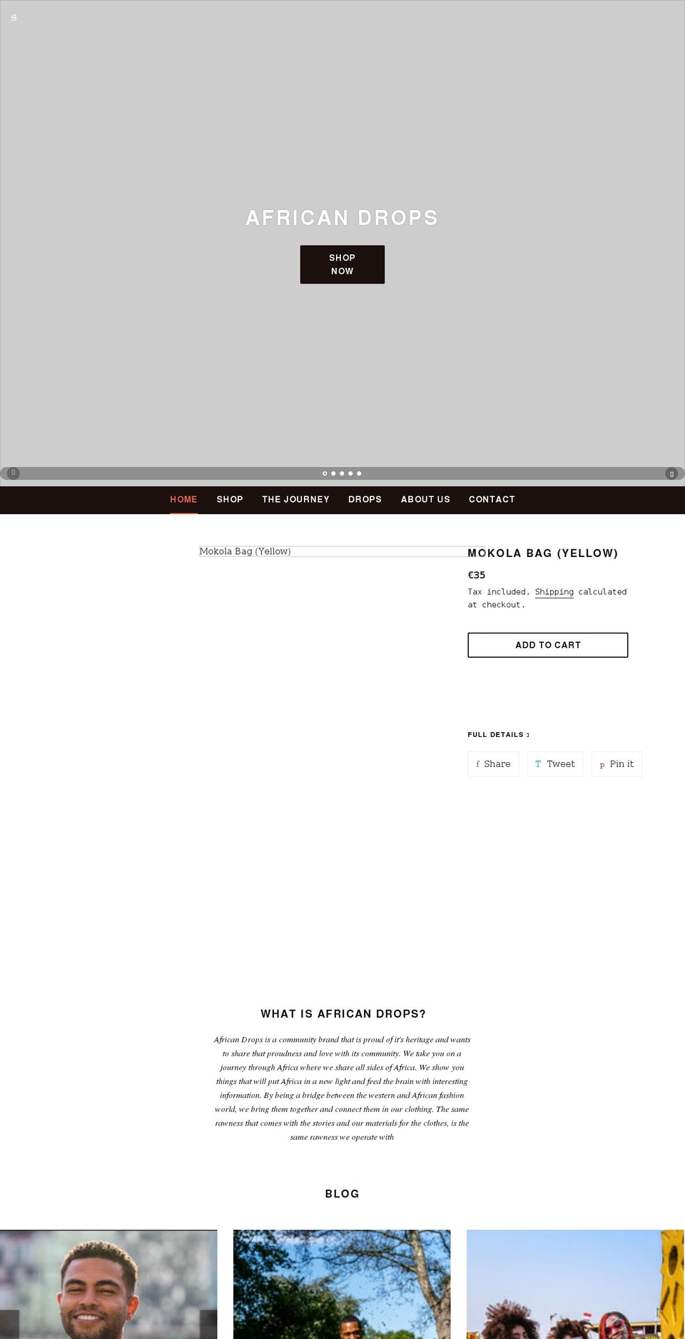 africandrops.com shopify website screenshot