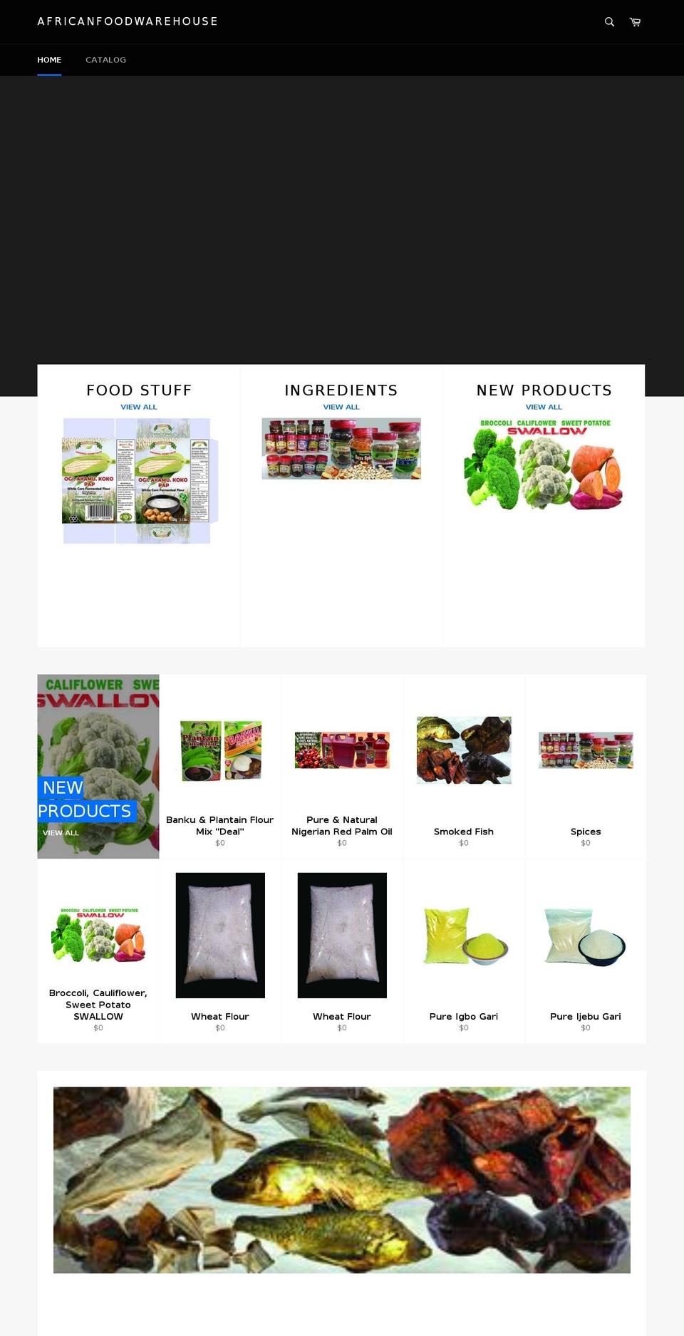 africanfoodwarehouse.com — Shopify storefront screenshot