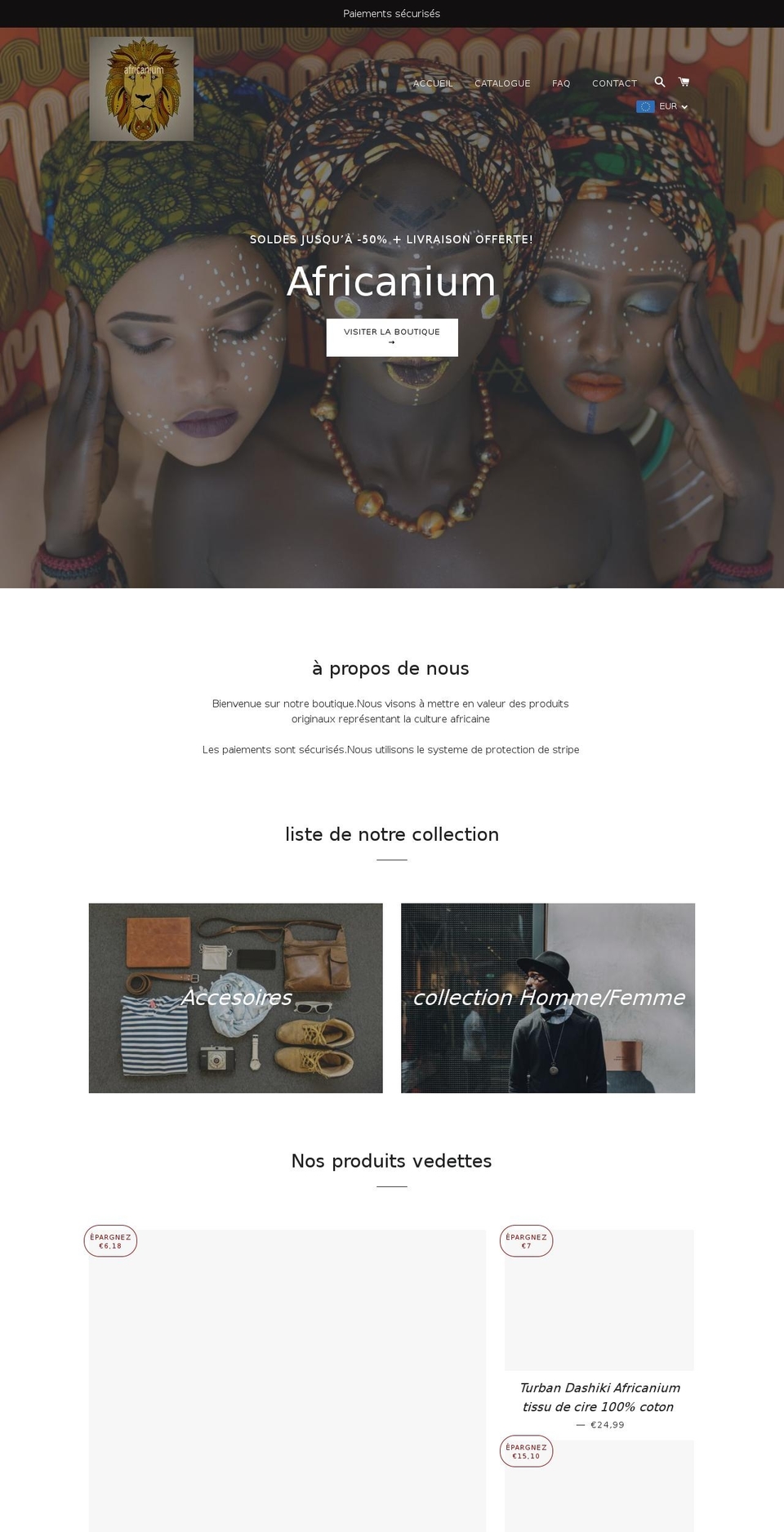 africanium.com — Shopify storefront screenshot
