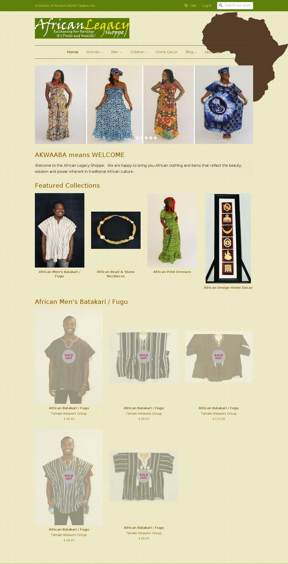 africanlegacyshoppe.com shopify website screenshot
