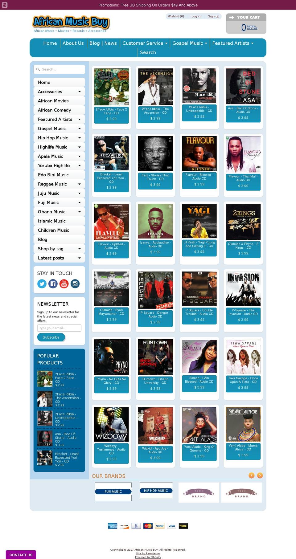 africanmusicbuy.com shopify website screenshot