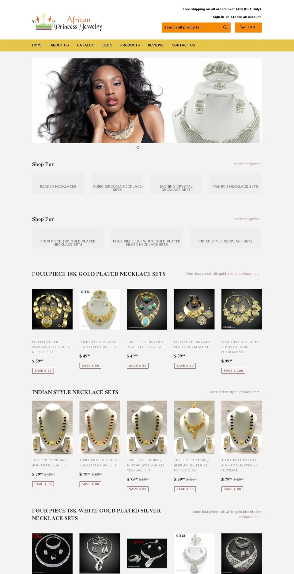 africanprincessjewelry.com shopify website screenshot