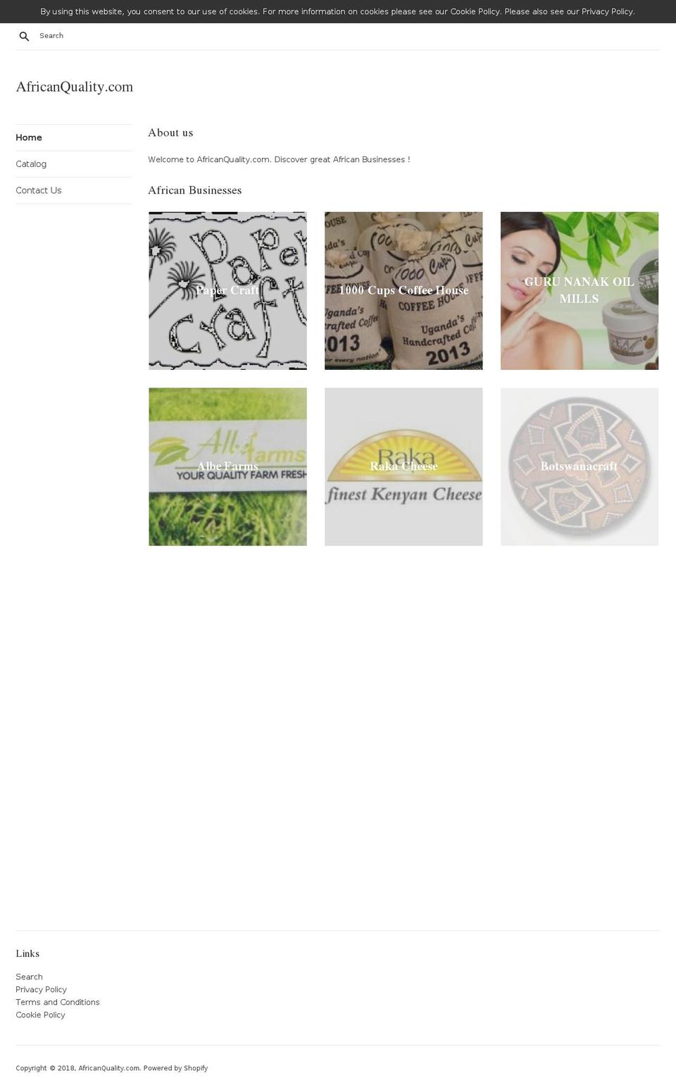 africanquality.com shopify website screenshot