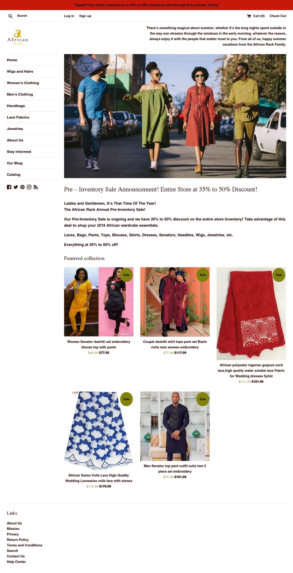 africanrack.com — Shopify storefront screenshot