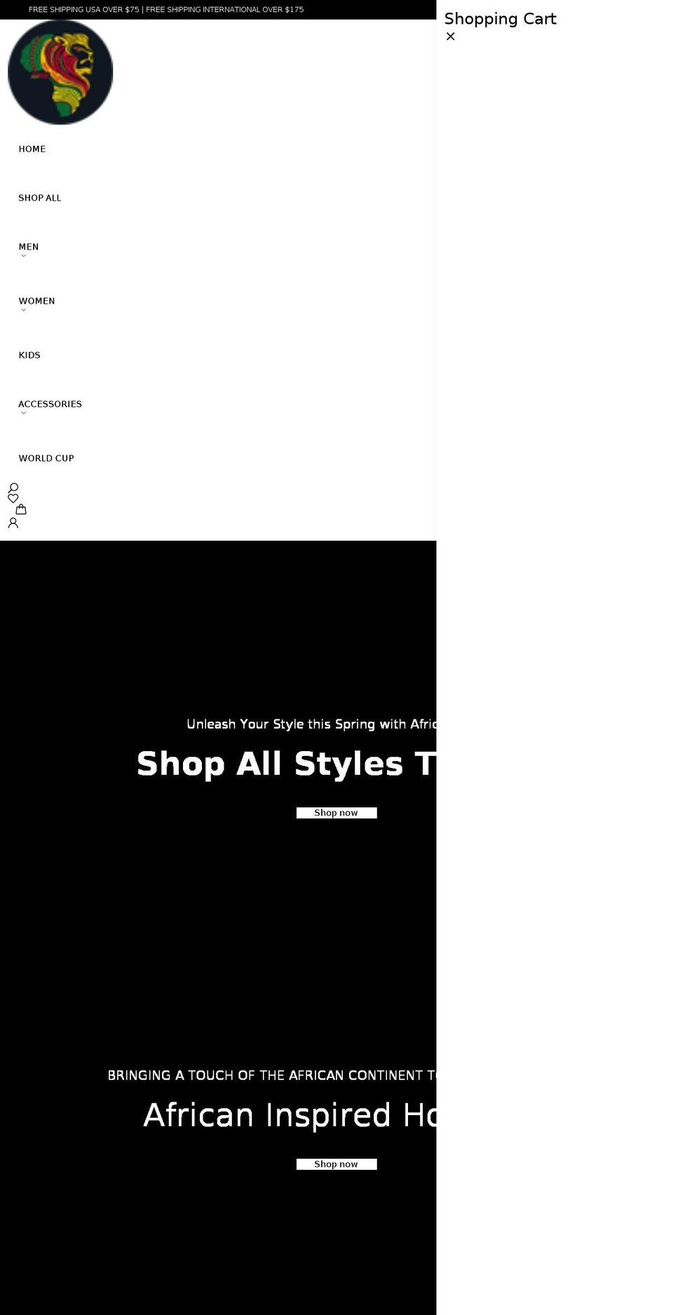 Storepify Shopify theme site example africanrich.com