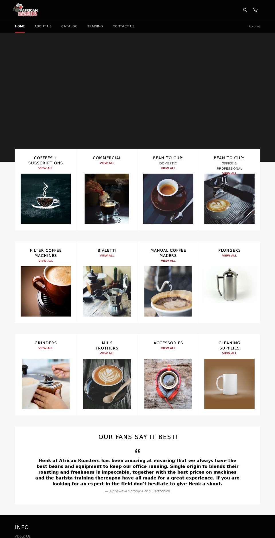 africanroasters.com shopify website screenshot