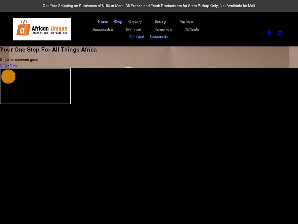 africanunique.com shopify website screenshot