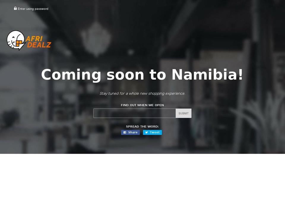 afridealz.com shopify website screenshot