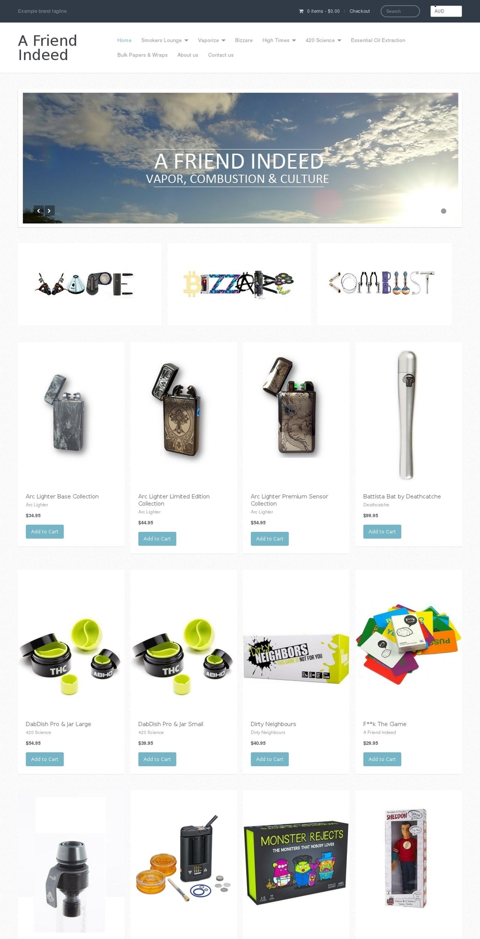 afriendindeedstore.com shopify website screenshot