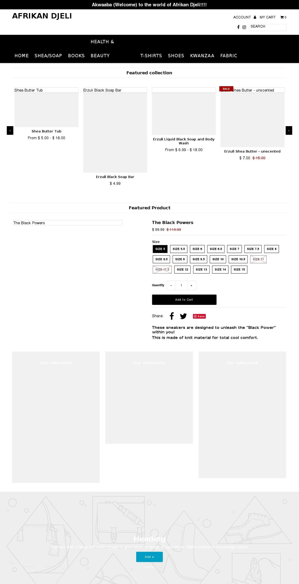 afrikandjeli.com shopify website screenshot