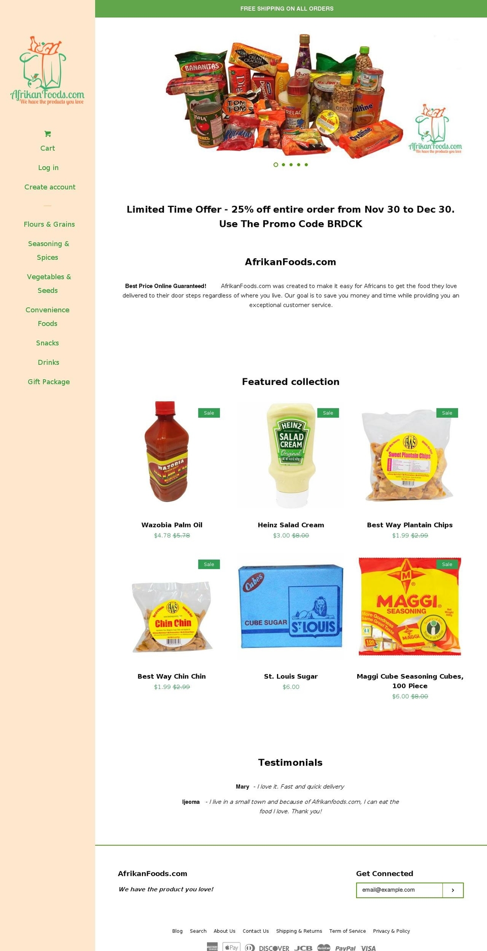 afrikanfoods.com — Shopify storefront screenshot