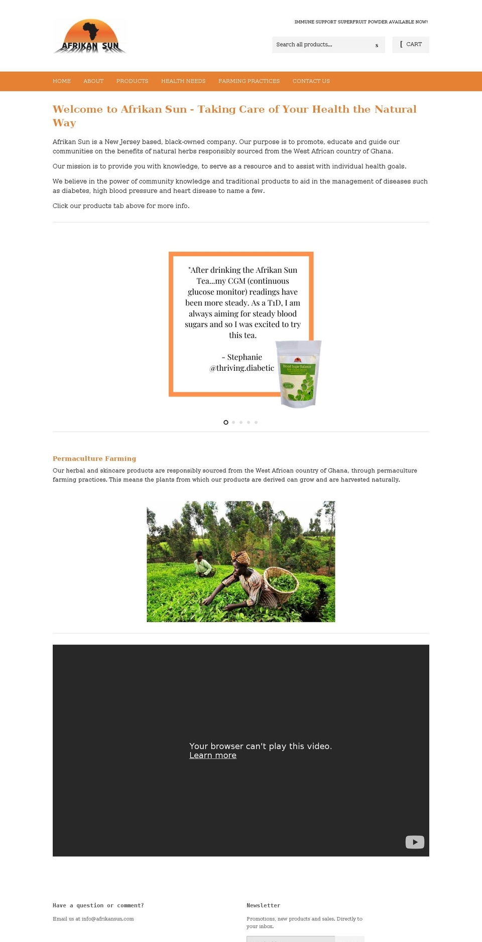 afrikansun.com shopify website screenshot