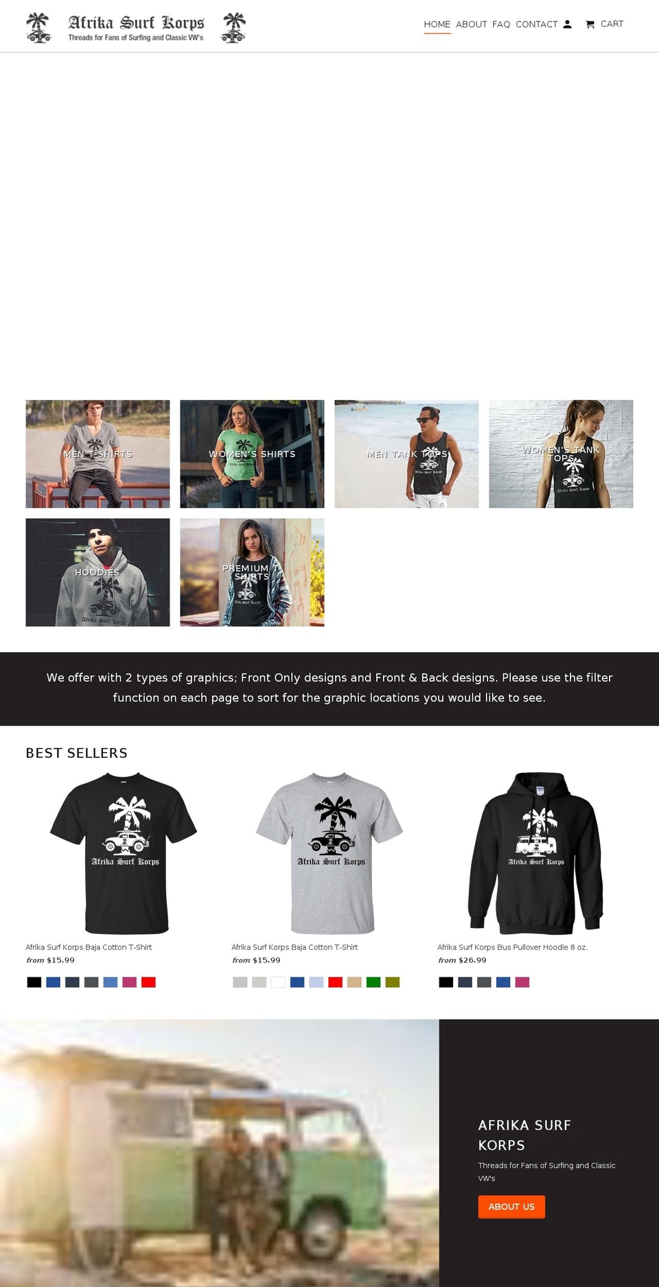 afrikasurfkorps.com — Shopify storefront screenshot