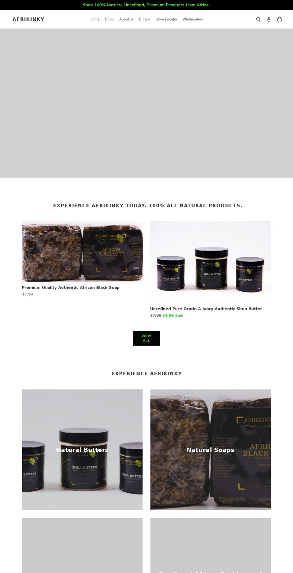 afrikinky.com — Shopify storefront screenshot