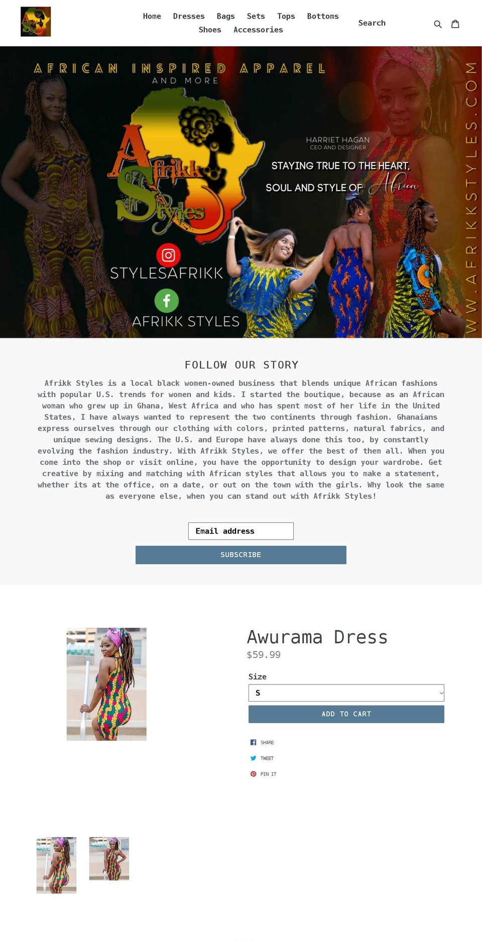 afrikkstyles.com shopify website screenshot