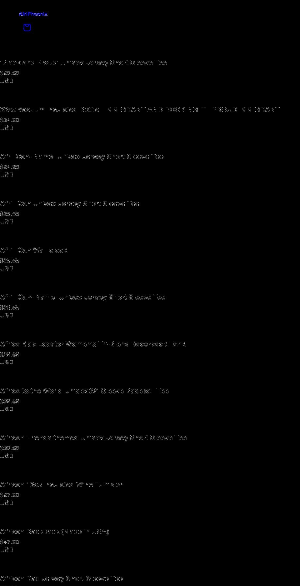 afriphoenix.myshopify.com shopify website screenshot