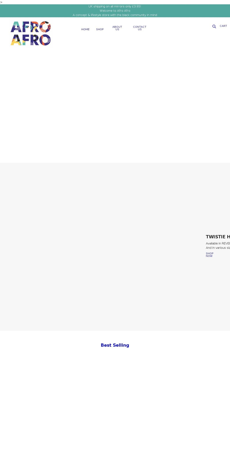 afroafro.co.uk shopify website screenshot