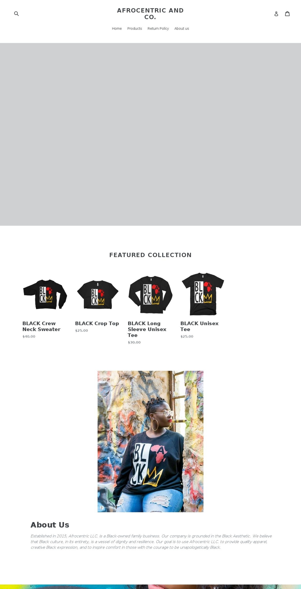 afrocentricandco.com — Shopify storefront screenshot