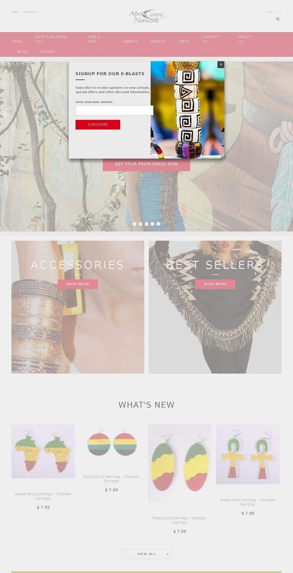 afrocentricnetworkinc.com — Shopify storefront screenshot
