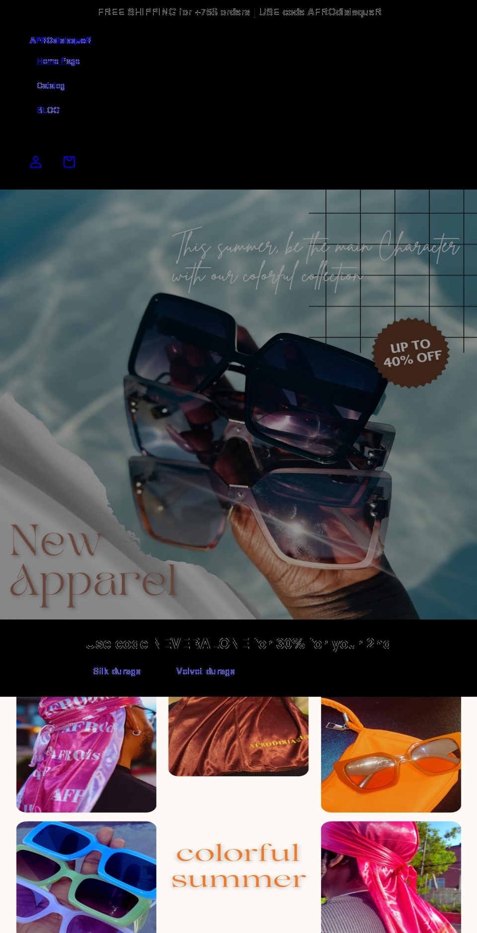 afrodisiaquer.com shopify website screenshot