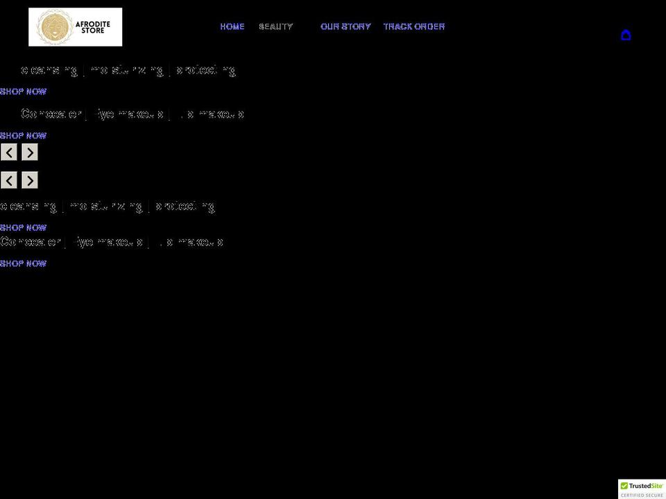 afroditestore.com shopify website screenshot
