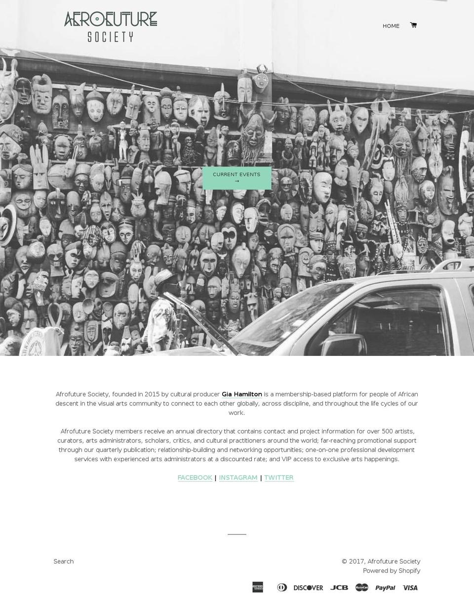 afrofuturesociety.com shopify website screenshot