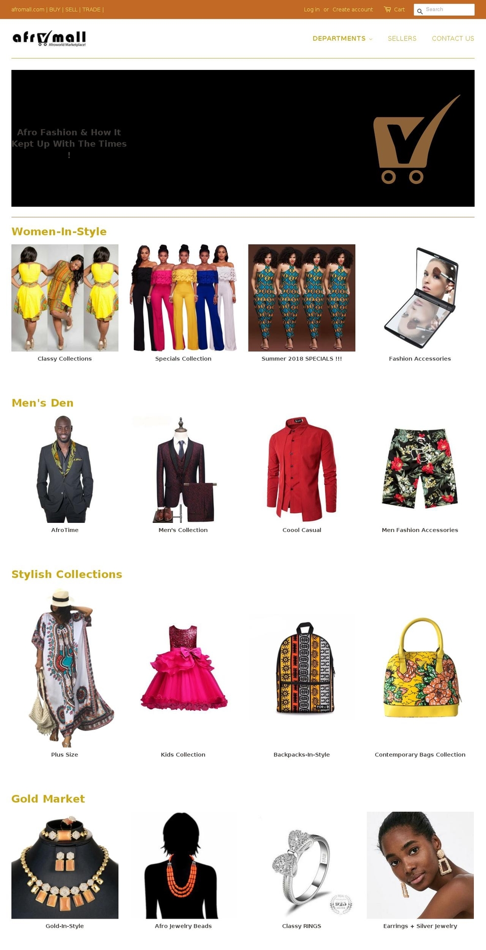 afromall.com shopify website screenshot