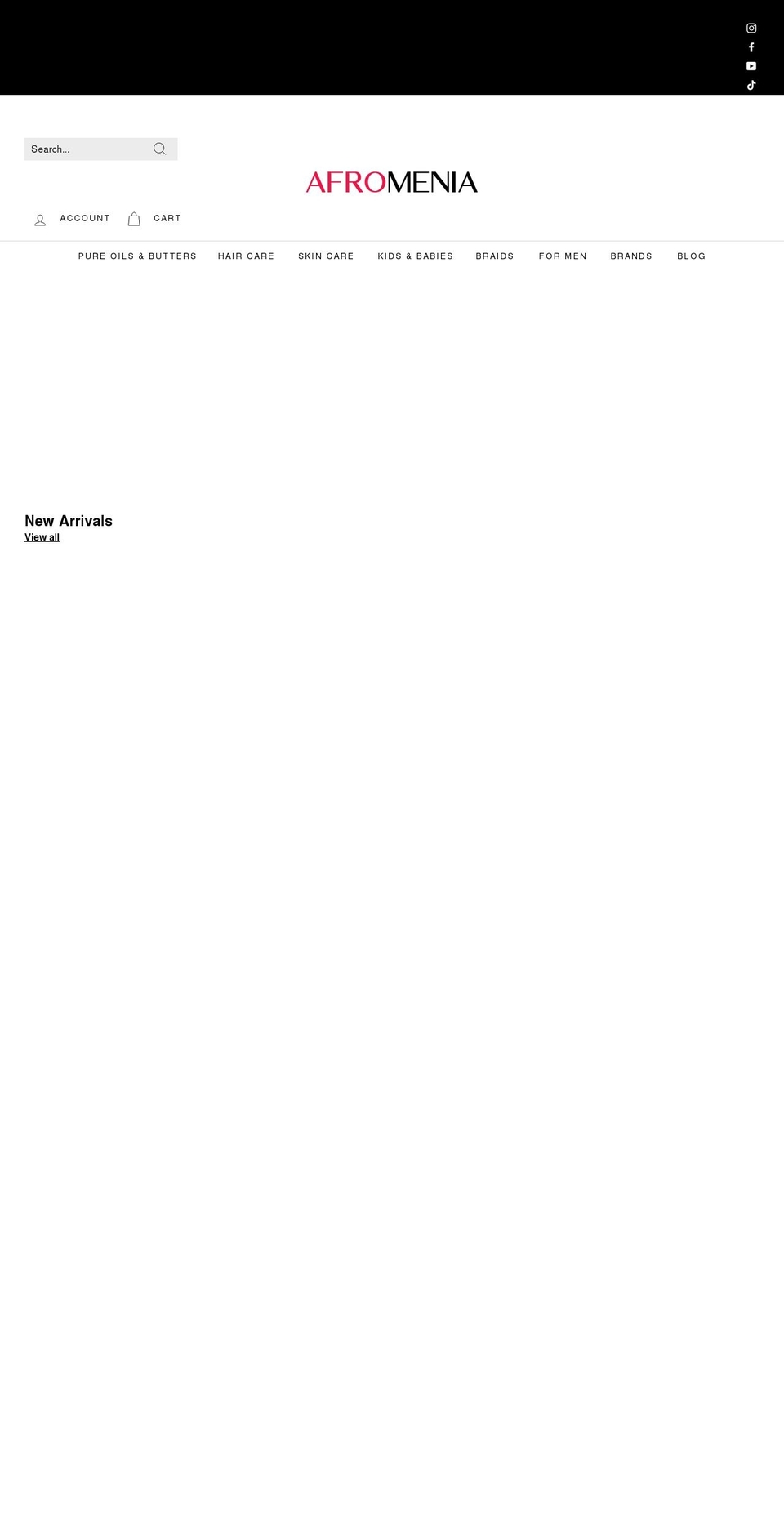 afromenia.com shopify website screenshot