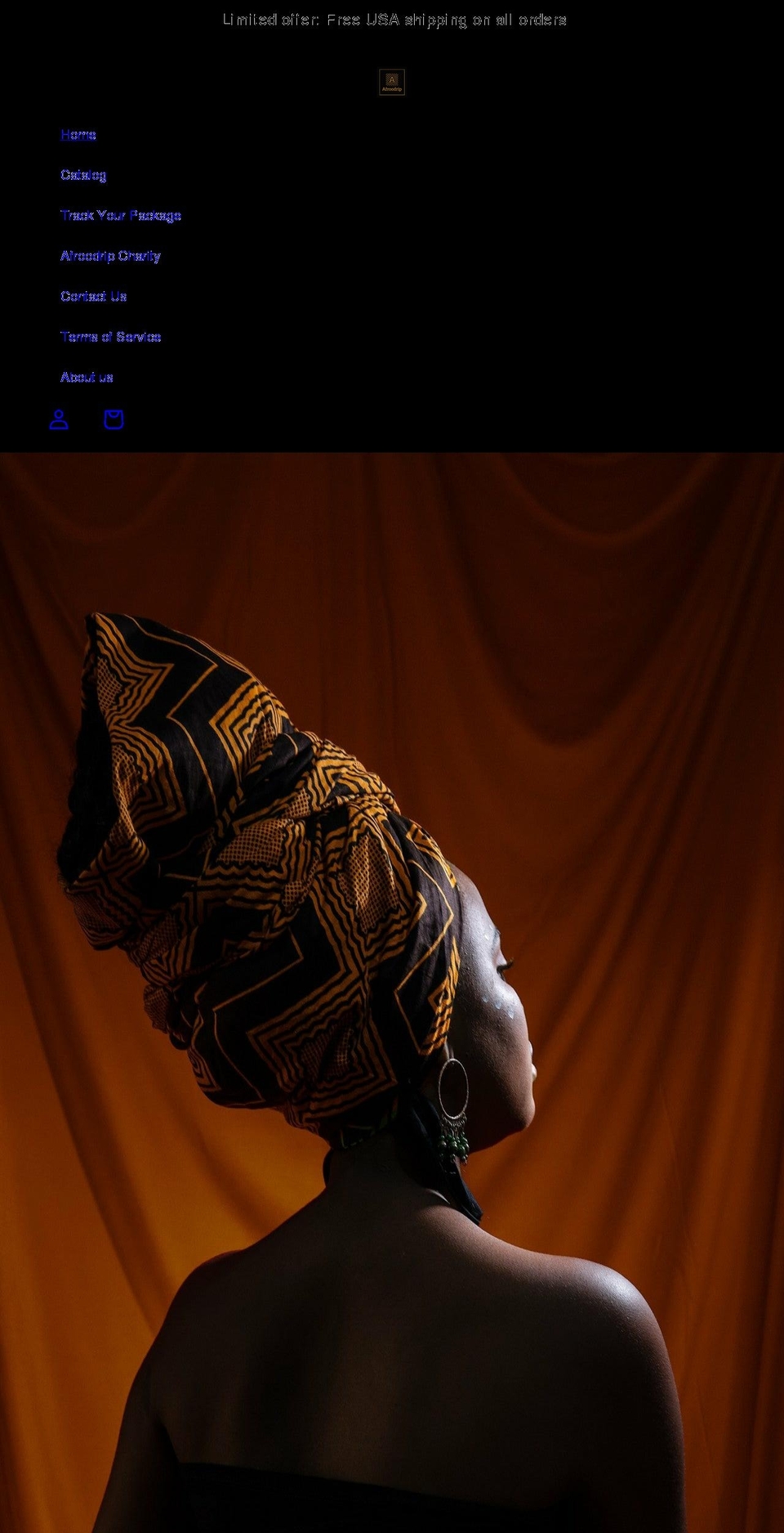 afroodrip.com shopify website screenshot