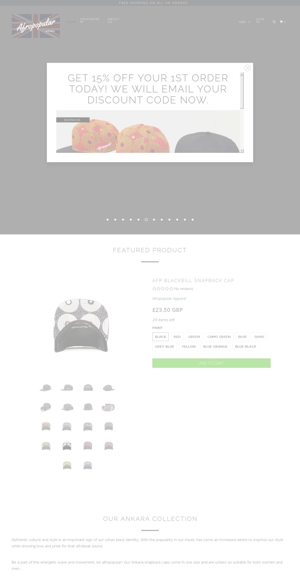 afropopular.com — Shopify storefront screenshot