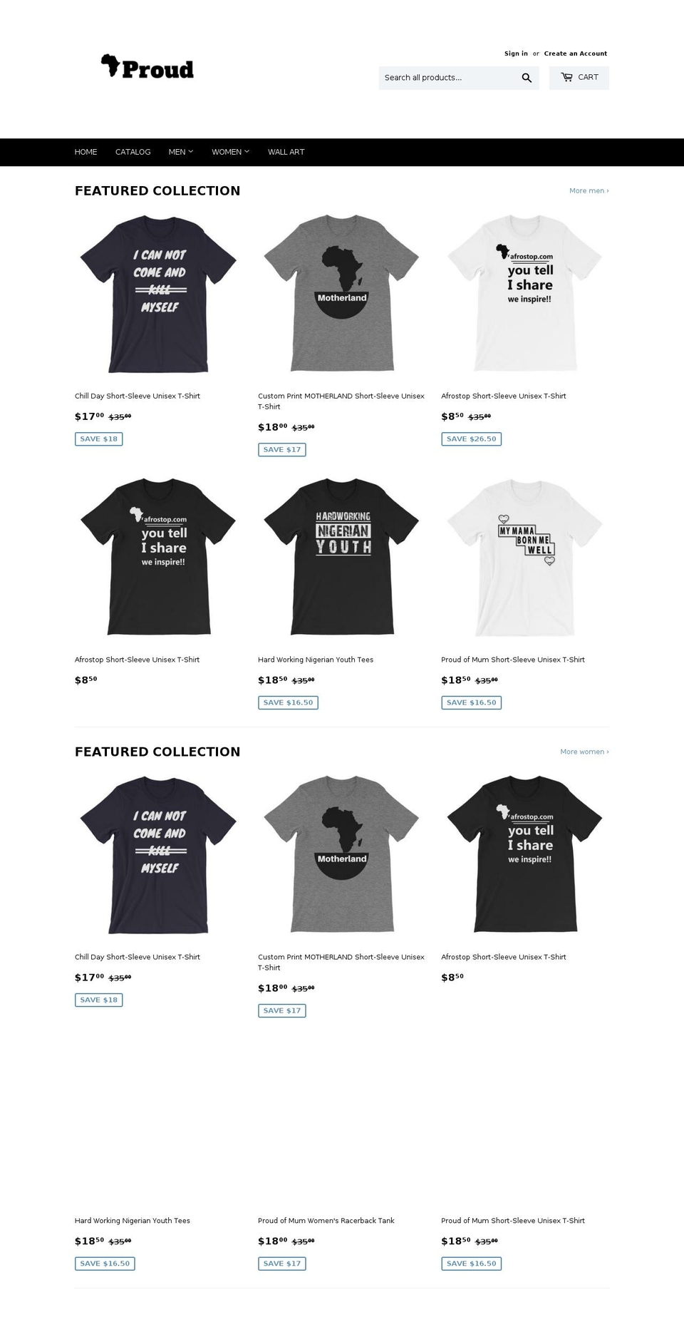 afroproud.com — Shopify storefront screenshot