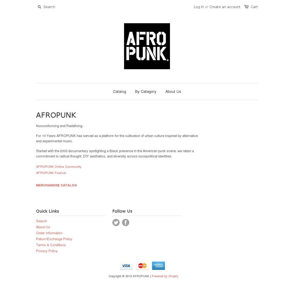 afropunk.myshopify.com — Shopify storefront screenshot